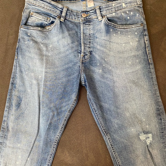 H&M | Jeans | Mens Hm Divided Light Wash Destroyed Skinny Jeans | Poshmark